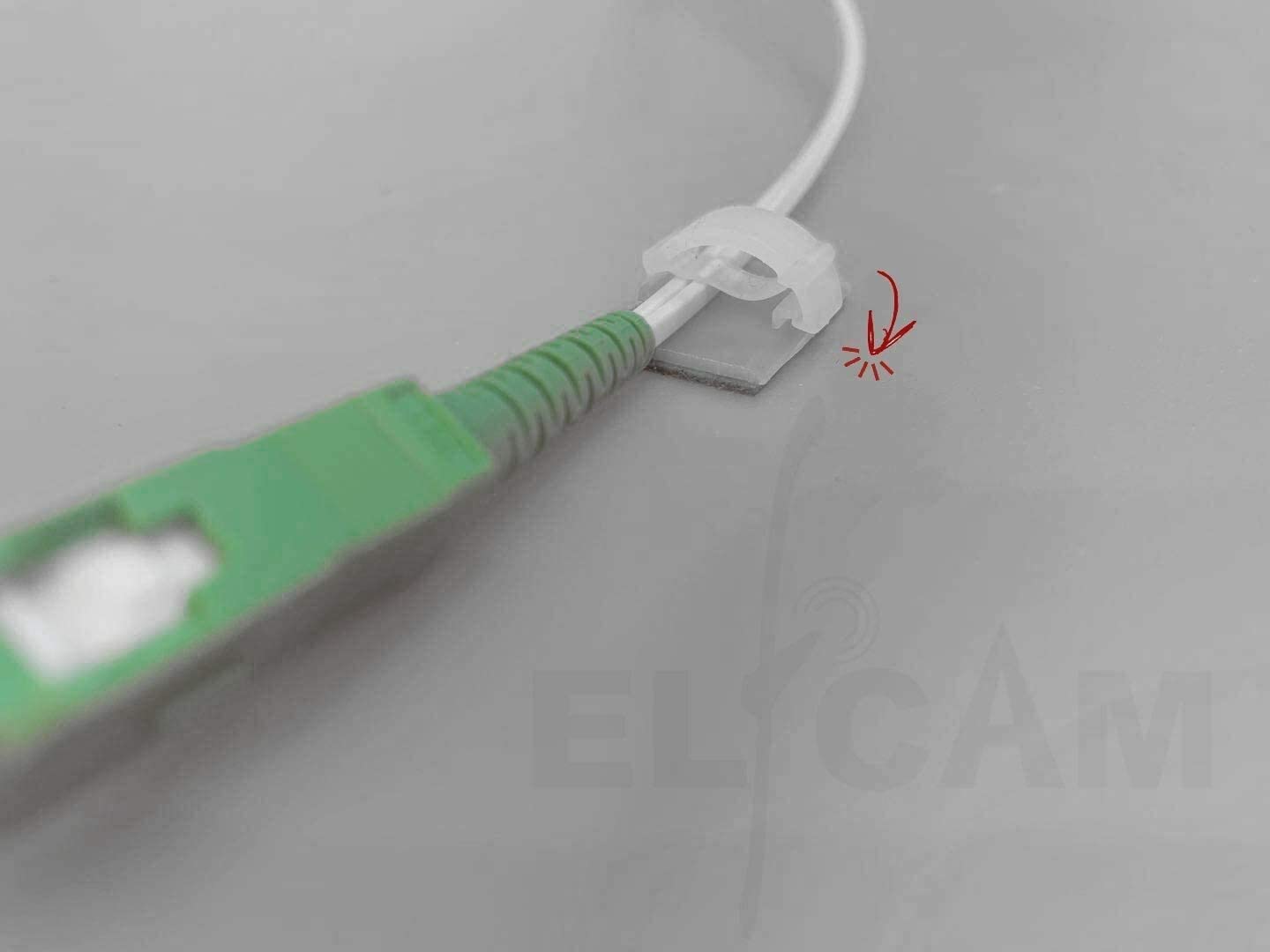 Elfcam® - Clips de Cable Adhesif Reglable pour Gestion de Cable a Fibre  Optique, Attache Fil et le Cordon dans la Maison ou le Burde 50)