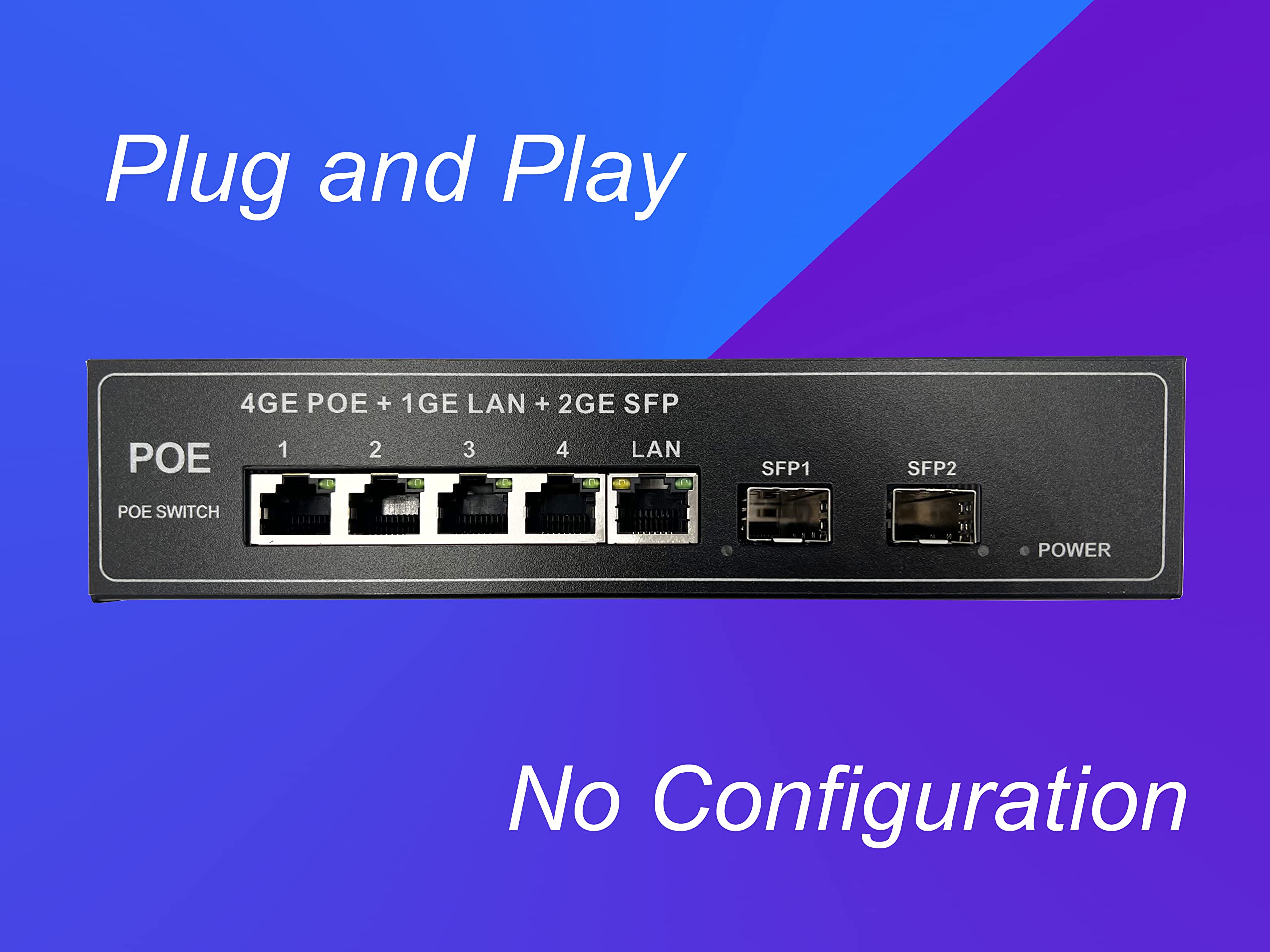 Switch PoE Fibre Optique - 2 Ports SFP & 4 Ports Ethernet Gigabit – Elfcam