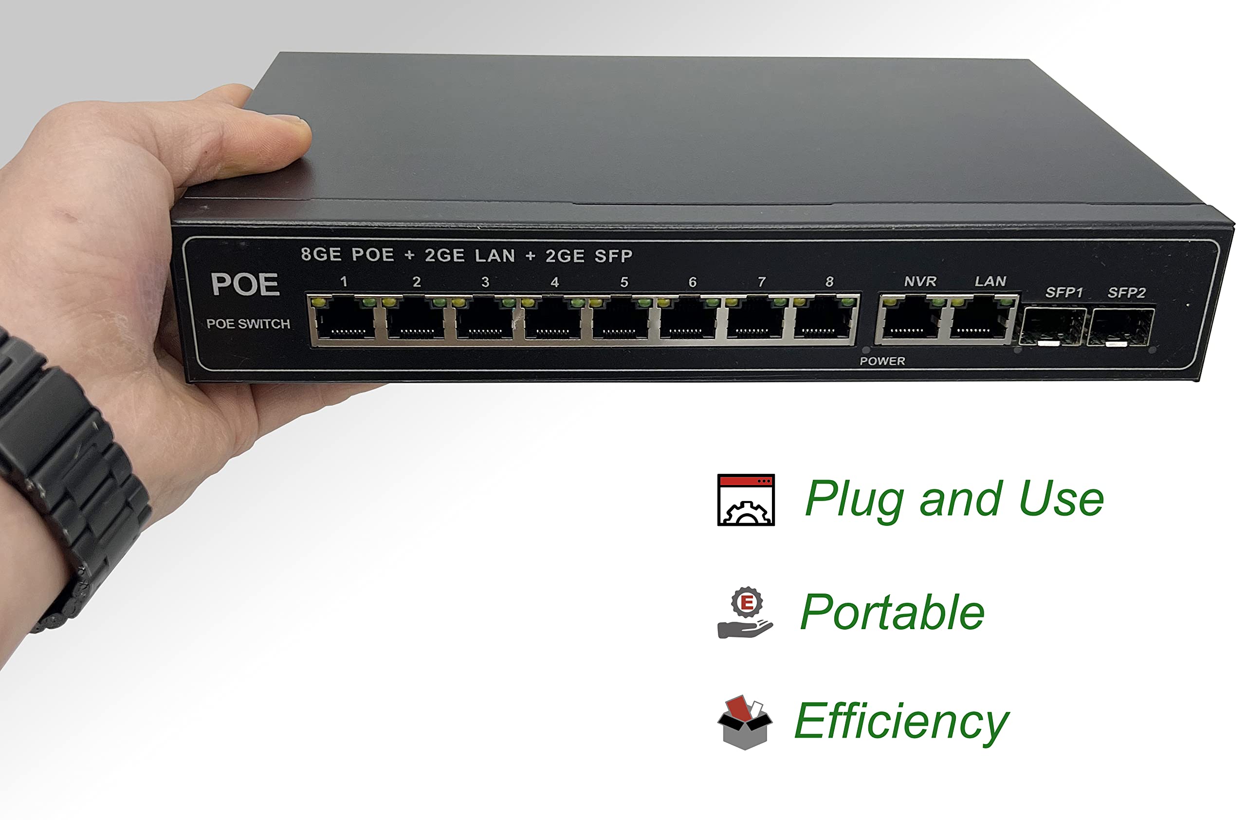 PoE Ethernet Switch with 2 Uplink Gigabit Ethernet Ports 10/100/1000Mbps,  Unmanaged Plug & Play, Robust Metal (16 PoE Ports) – Elfcam - Fiber  Solution Specialist