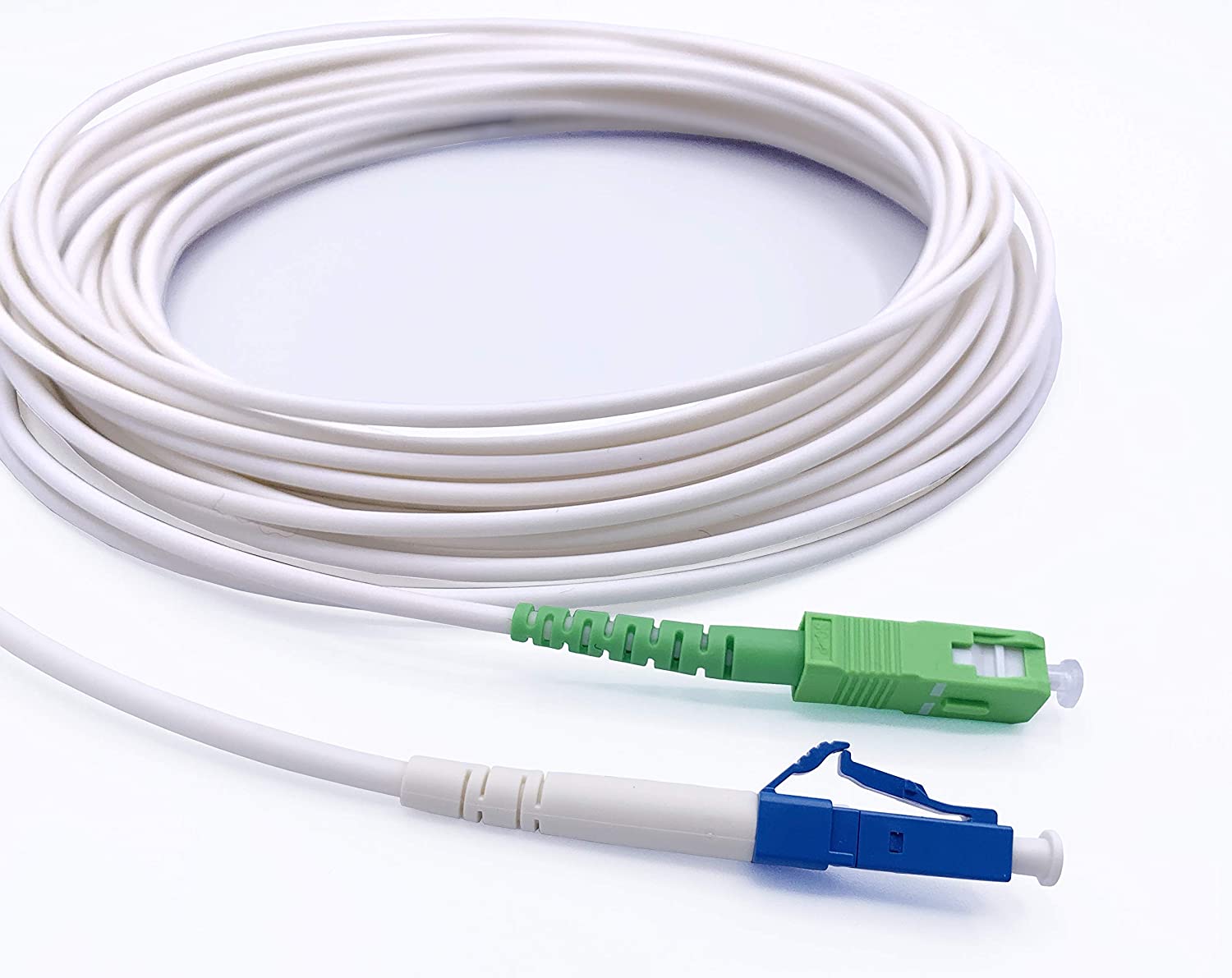 Câble fibre optique Nanocable SC/APC vers SC/APC monomode Simplex LSZH 10 m  jaune