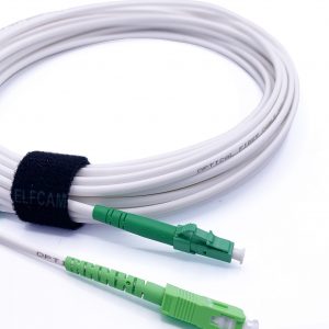 Câble à Fibre Optique LC/APC à SC/APC Monomode Simplex Blanc (Ref:3588)