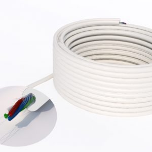 Câble à Fibre Optique OS2 4,0mm pour Installation en Intérieur, Blanc (1 Fibre 2 Fibres 4 Fibres) (Ref:3302)