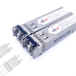 2 Pack 1,25 Gbps SFP Module de Transceiver à Fibre Optique, Connecteur de Fibre Optique LC/UPC Multimode Duplex 850nm 550M DDM (Ref:6598)