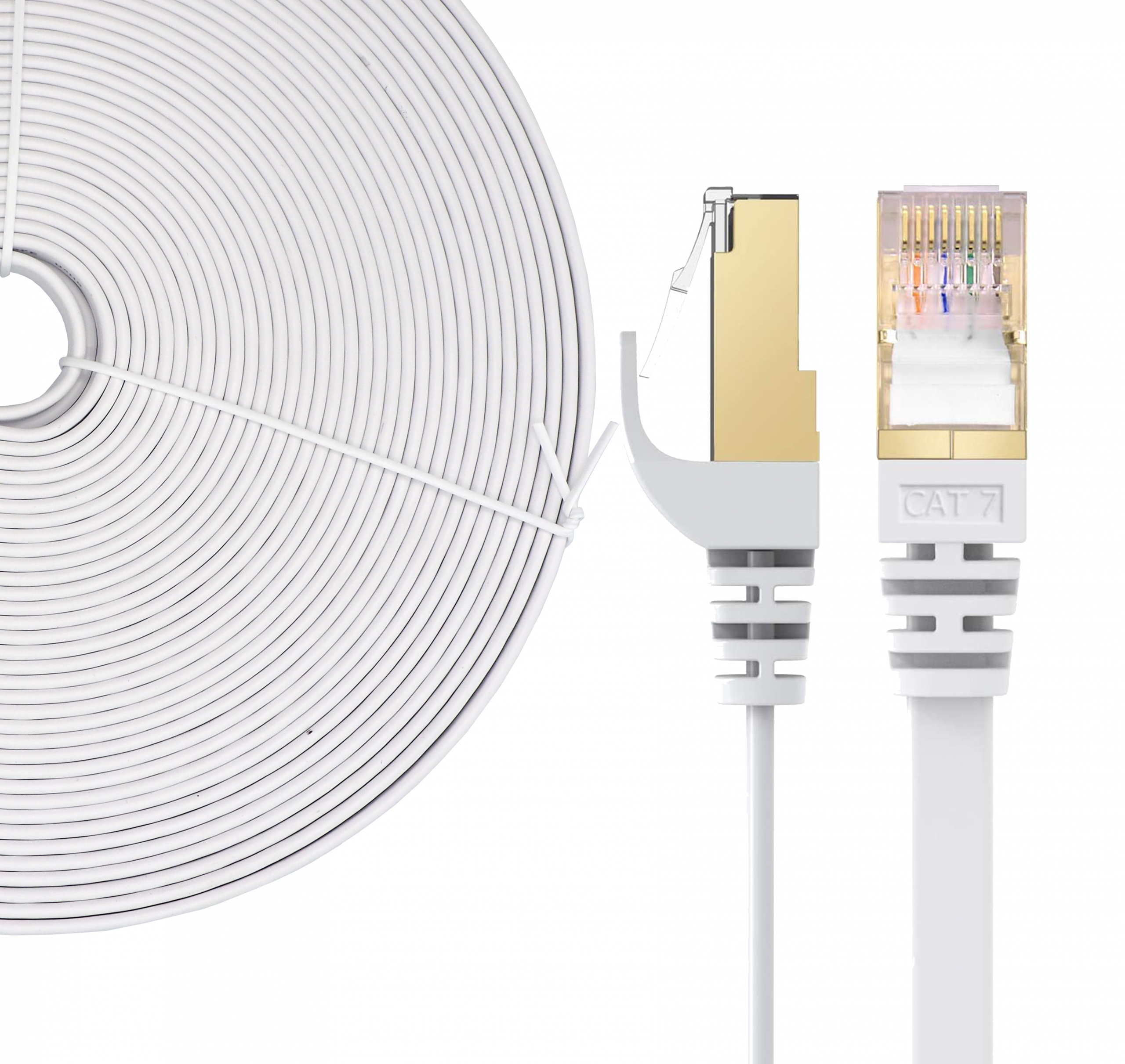 Elfcam® - 8m Cable Reseau Ethernet RJ45 Cat 7, Paire Torsadee Blindee SFTP  100% Cuivre, 6mm Diametre de Cable, 28 AWG Cable Rond & Noir (8M)