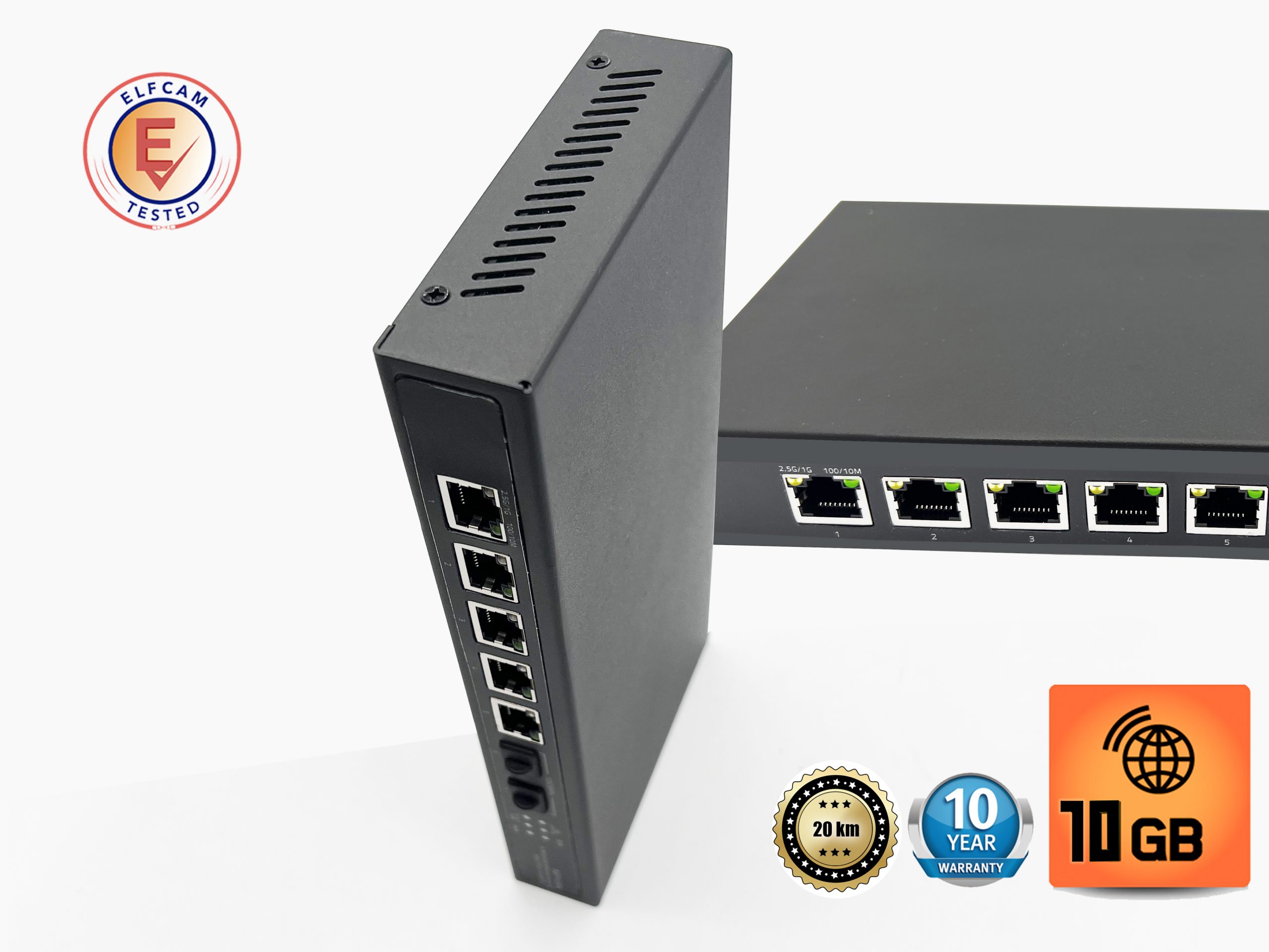 Switch Ethernet con 2*10 puertos GSFP+5 puertos 2.5G – Elfcam