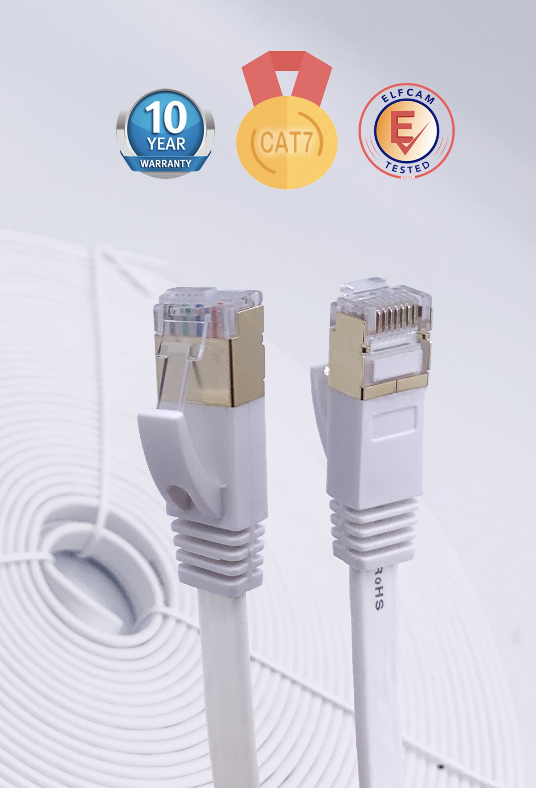 Elfcam® - 8m Cat7 Cable Reseau Ethernet RJ45, LAN/WLAN Cable Cat 7 Paire  Torsadee Blindee SFTP 100% Cuivre, Cable Rond, Blanc (8M) au meilleur prix