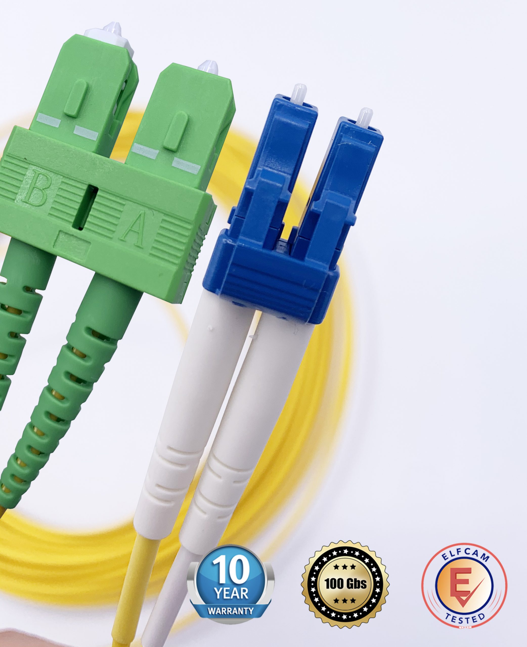 PacSatSales - Câble Internet à fibre optique – Câble fibre optique monomode  SC/APC vers SC/APC att et connecteur – Câble de raccordement à fibre optique  de rechange/rallonge de câble à fibre optique