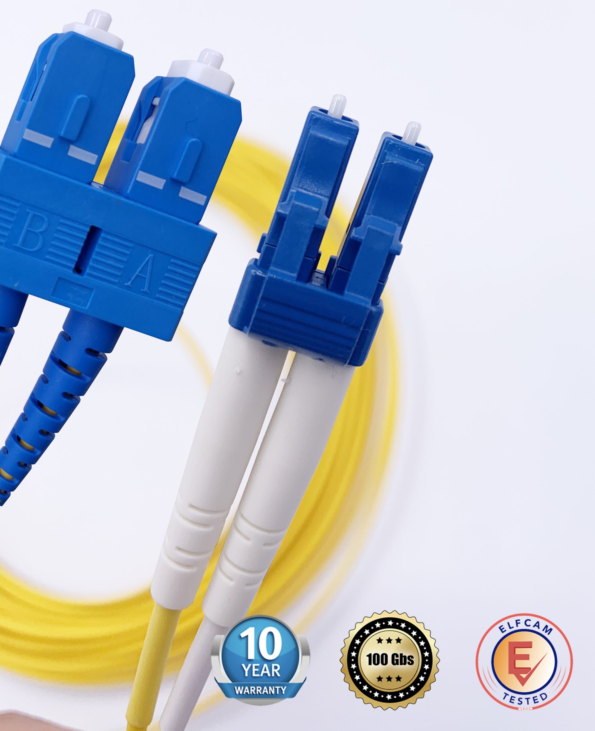 Câble à Fibre Optique SC/APC à SC/UPC OS2 Simplex Blanche  (Freebox)(Ref:345) – Elfcam - Fiber Solution Specialist