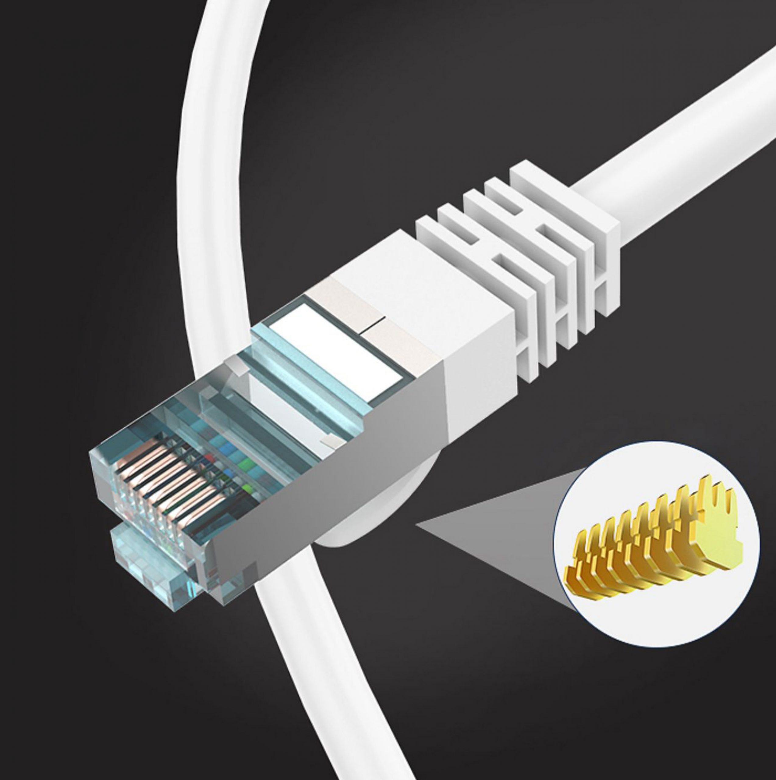  Cable Ethernet Cat 7, Cable LAN de red de Internet para PS4,  Xbox, router, módem, juego plano blindado de 10 Gigabit RJ45, para conexión  a computadora de alta velocidad : Electrónica