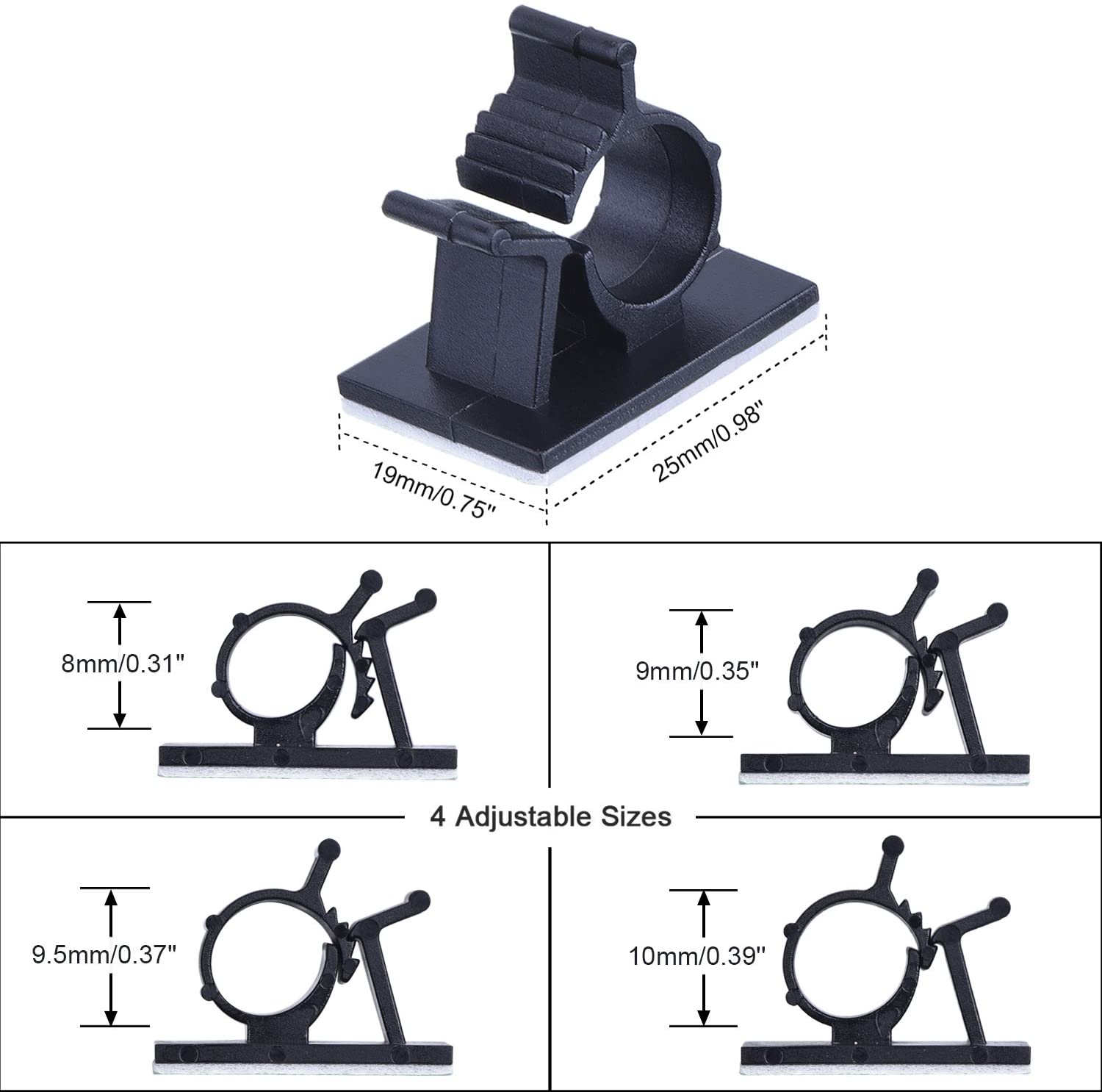 Adjustable Adhesive Cable Clips for Fiber Optic Cable Management (Ref:2864)  – Elfcam - Fiber Solution Specialist