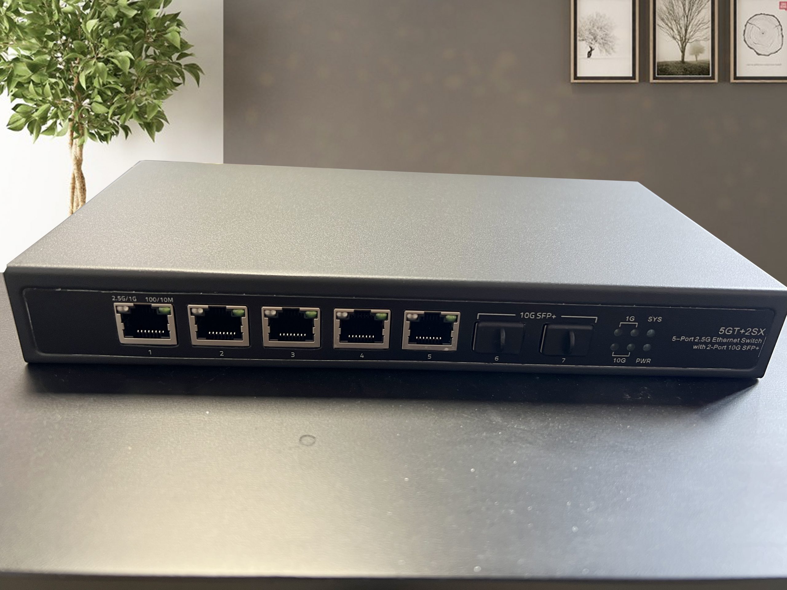 Switch Ethernet con 2*10 puertos GSFP+5 puertos 2.5G – Elfcam