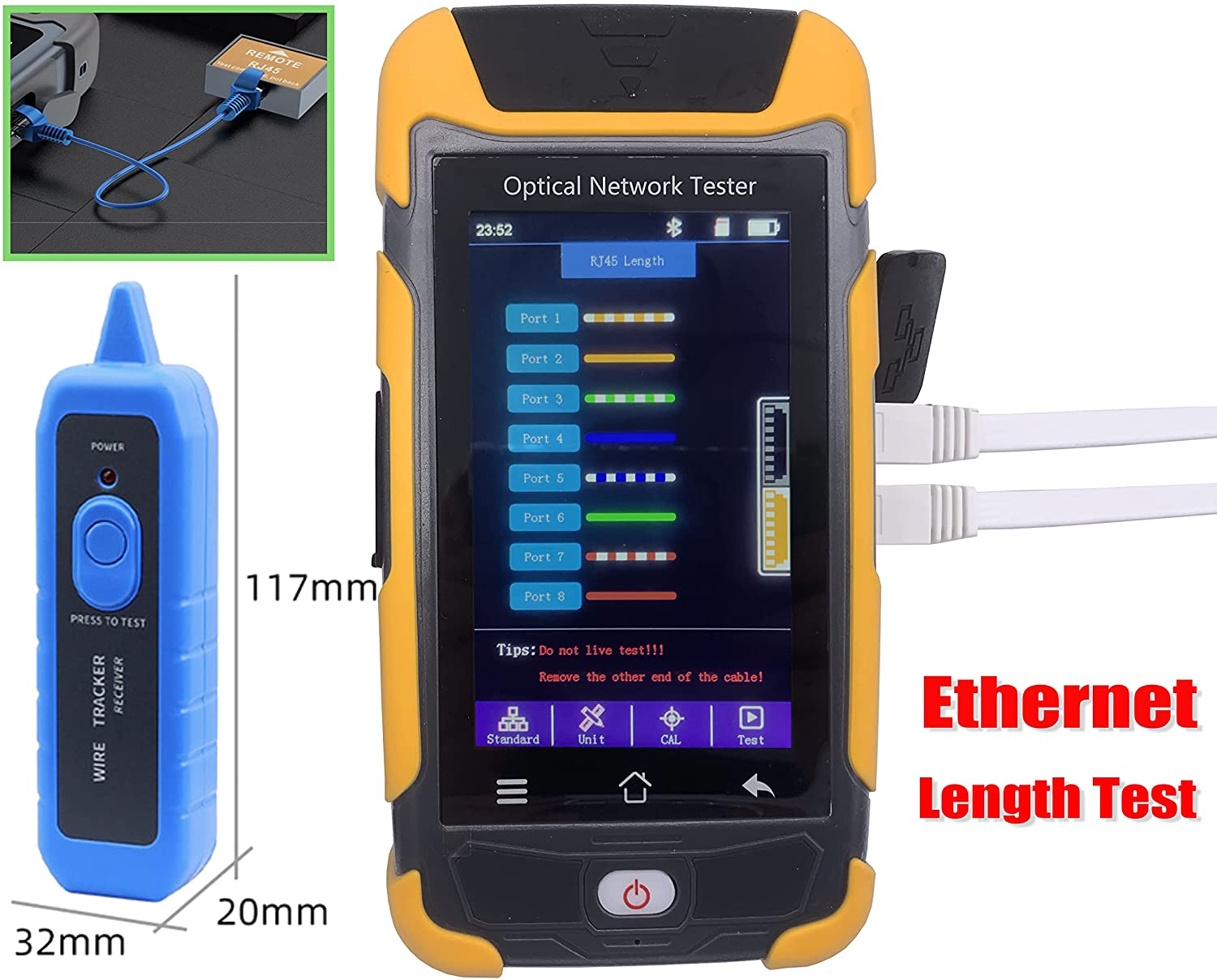 Elfcam® - OTDR pour FTTH, 1310nm / 1550nm, Portable 4 en 1 OTDR + VFL+ OPM  + OLS, OTDR Testeur Fibre Optique/Reflectometre du Doma-3800)